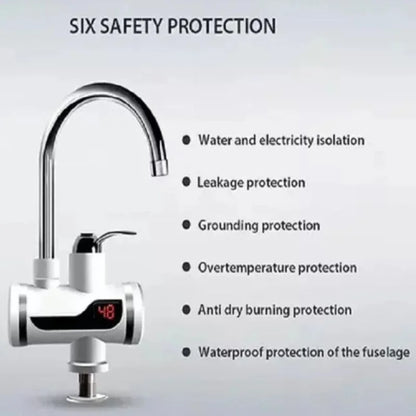 Premium Electric Instant Heating Faucet | Digital Temperature Display | Metal handle | Kitchen & Bathroom Hot Water Tap