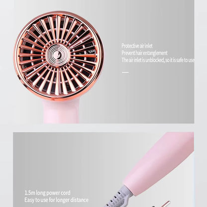 Kemei Portable Handle Compact Hair Dryer Foldable Low Noise Blower Dryer Hot Wind Long Life for Outdoor Travel 950W Student Use