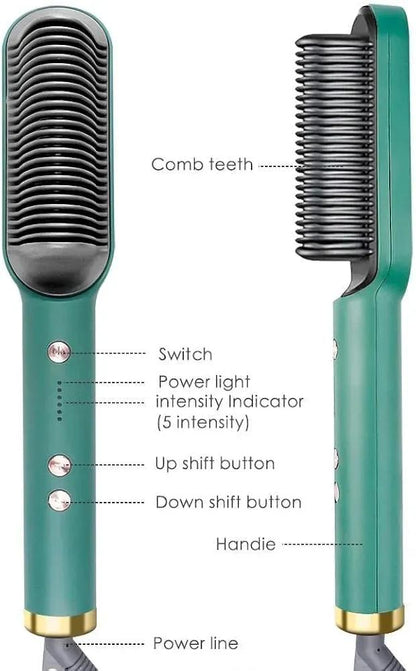 Corded Hair Dryer Brush Green Black Salon Quality Fast Drying