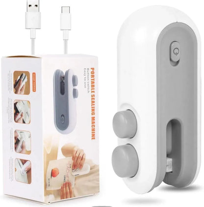 USB Rechargeable Bag Sealing Machine White ABS