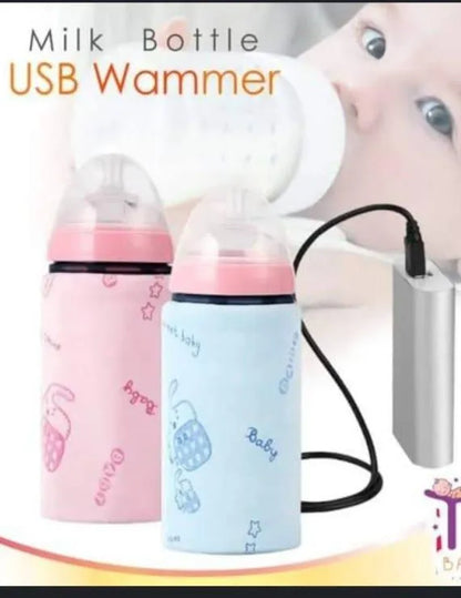USB Milk Bottle Warmer for Babies Pink Blue Portable Warmers