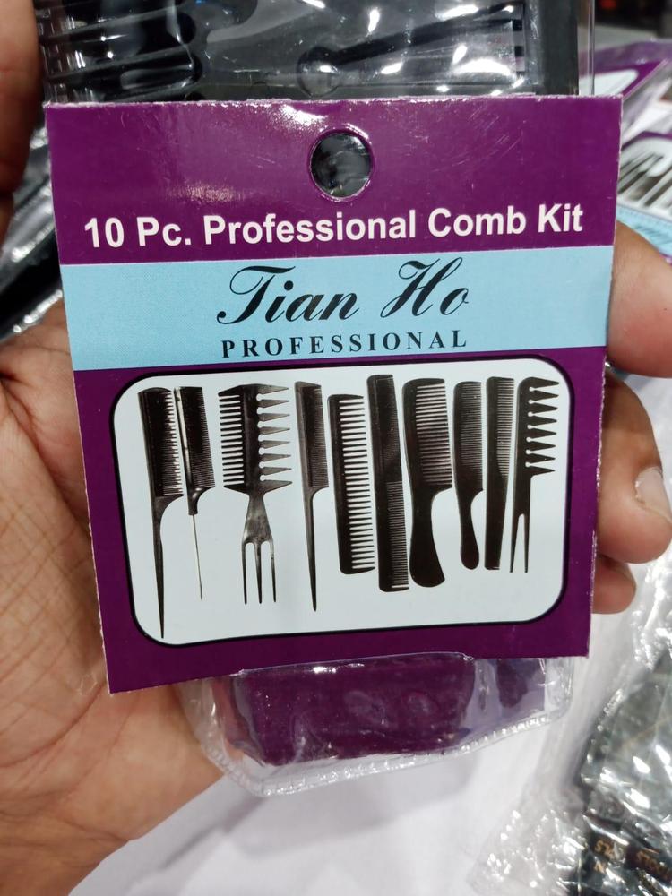 Professional Salon Hair Comb Set - 10pcs Plastic Combs