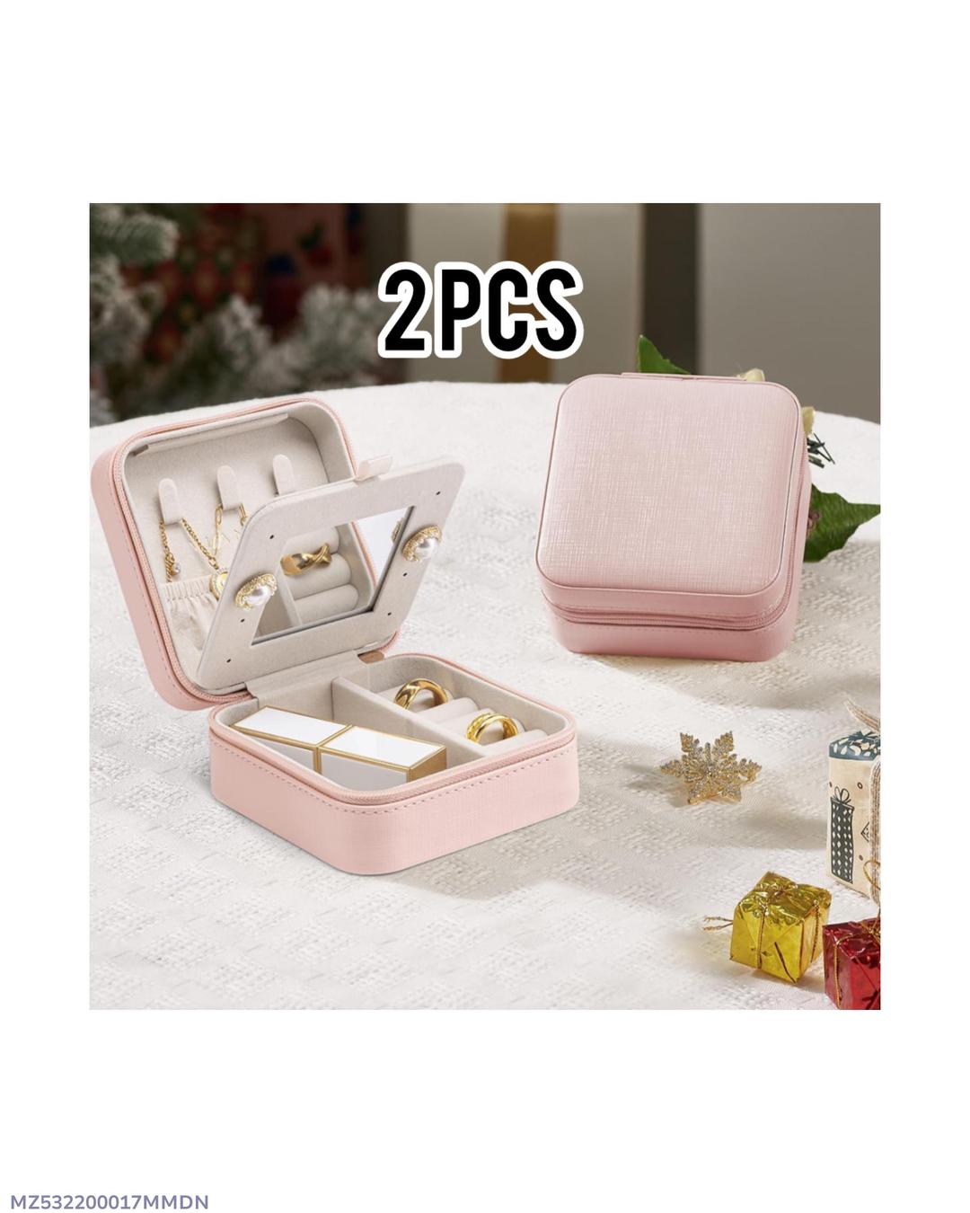Pink 2-Piece Jewelry Box Set for Women