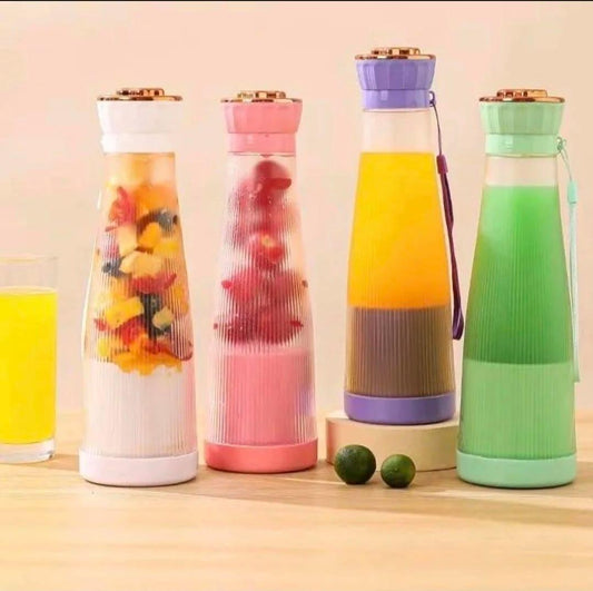 Portable Manual Fruit Juicer Bottle 400ml Multicolor