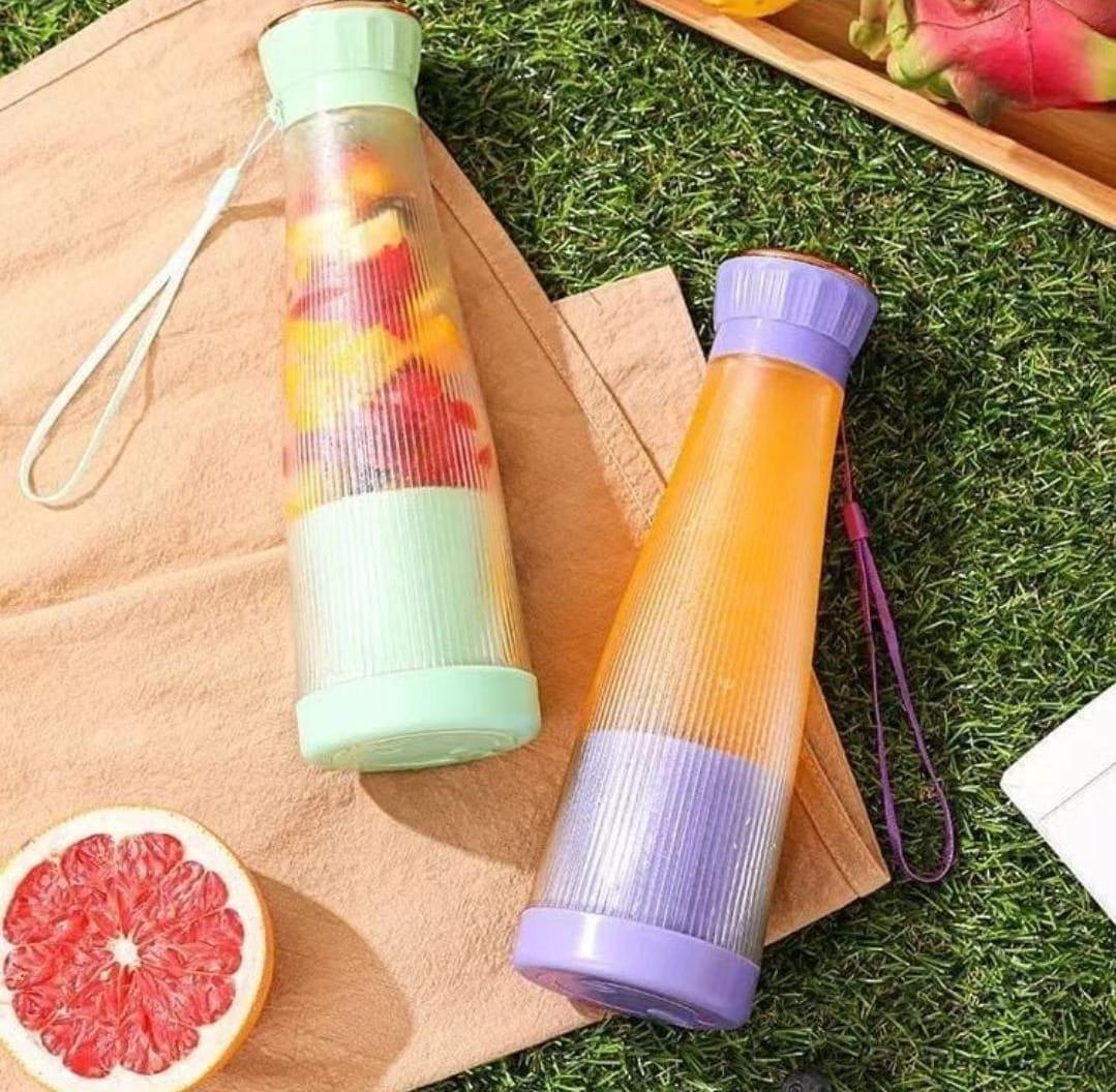Portable Manual Fruit Juicer Bottle 400ml Multicolor