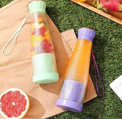 Portable Manual Fruit Juicer Bottle 400ml Multicolor