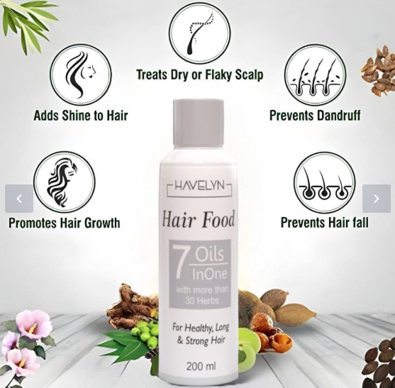 Havelyn Hair Food Oil 200ml | 7 Oils & 30+ Herbal Extracts for Strong & Healthy Hair