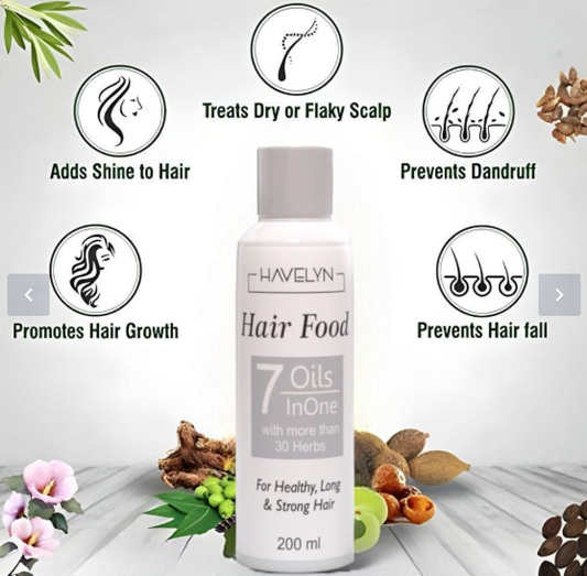 Havelyn Hair Food Oil 200ml | 7 Oils & 30+ Herbal Extracts for Strong & Healthy Hair