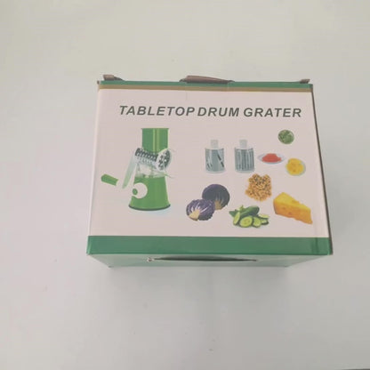 Multi-Functional Tabletop Drum Grater Manual Vegetable Cutter Slicer and Grater for Kitchen