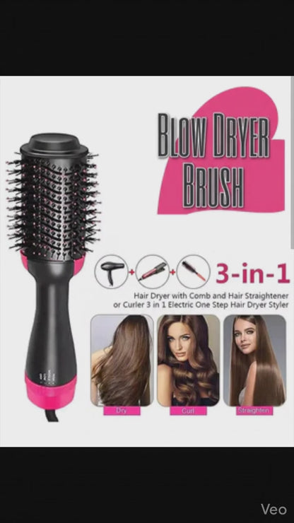Professional One Step Hot Air Brush | 3-in-1 Dryer, Straightener & Volumizer for Effortless Styling