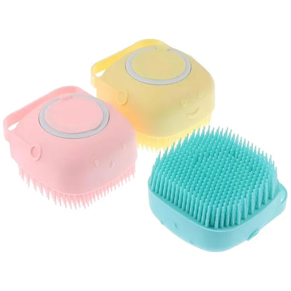 Soft Silicone Bath Brush with Hooks | Baby & Adult Body Scrubber | Random Colour | With Box