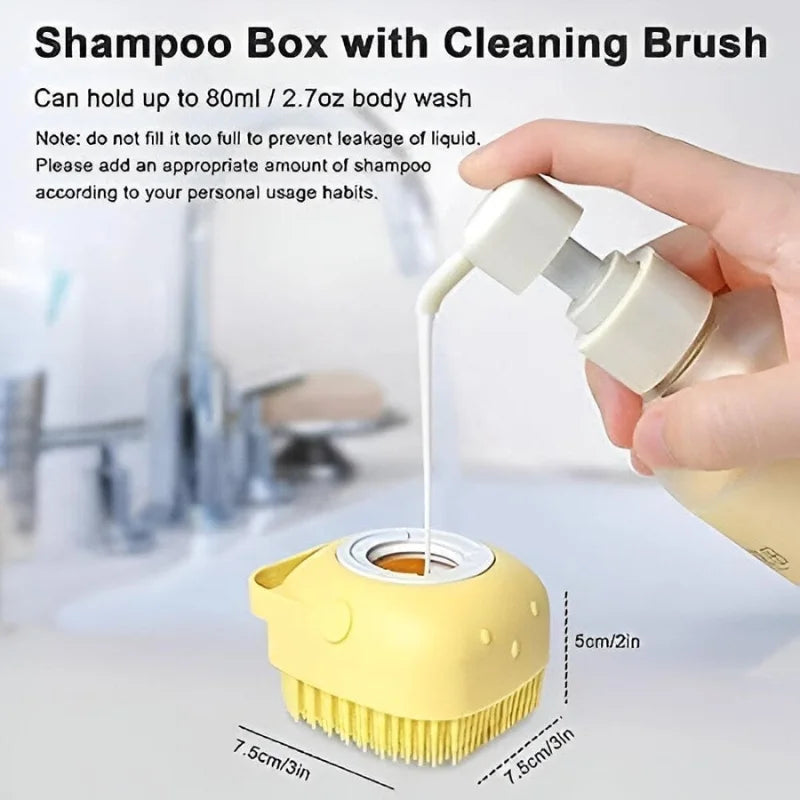 Soft Silicone Bath Brush with Hooks | Baby & Adult Body Scrubber | Random Colour | With Box