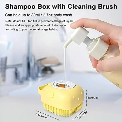 Soft Silicone Bath Brush with Hooks | Baby & Adult Body Scrubber | Random Colour | With Box