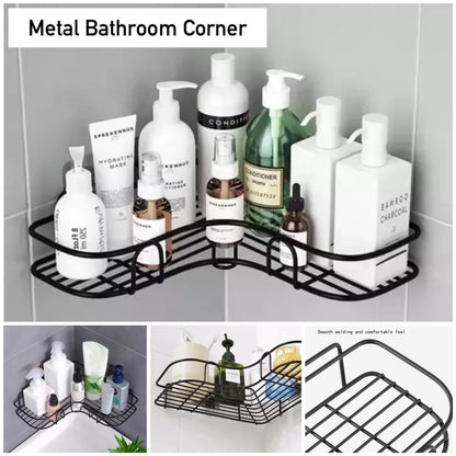 Wall Corner Rack | Multipurpose Kitchen & Bathroom Corner Organizer | Metal Shelf Wall Mount Storage Rack